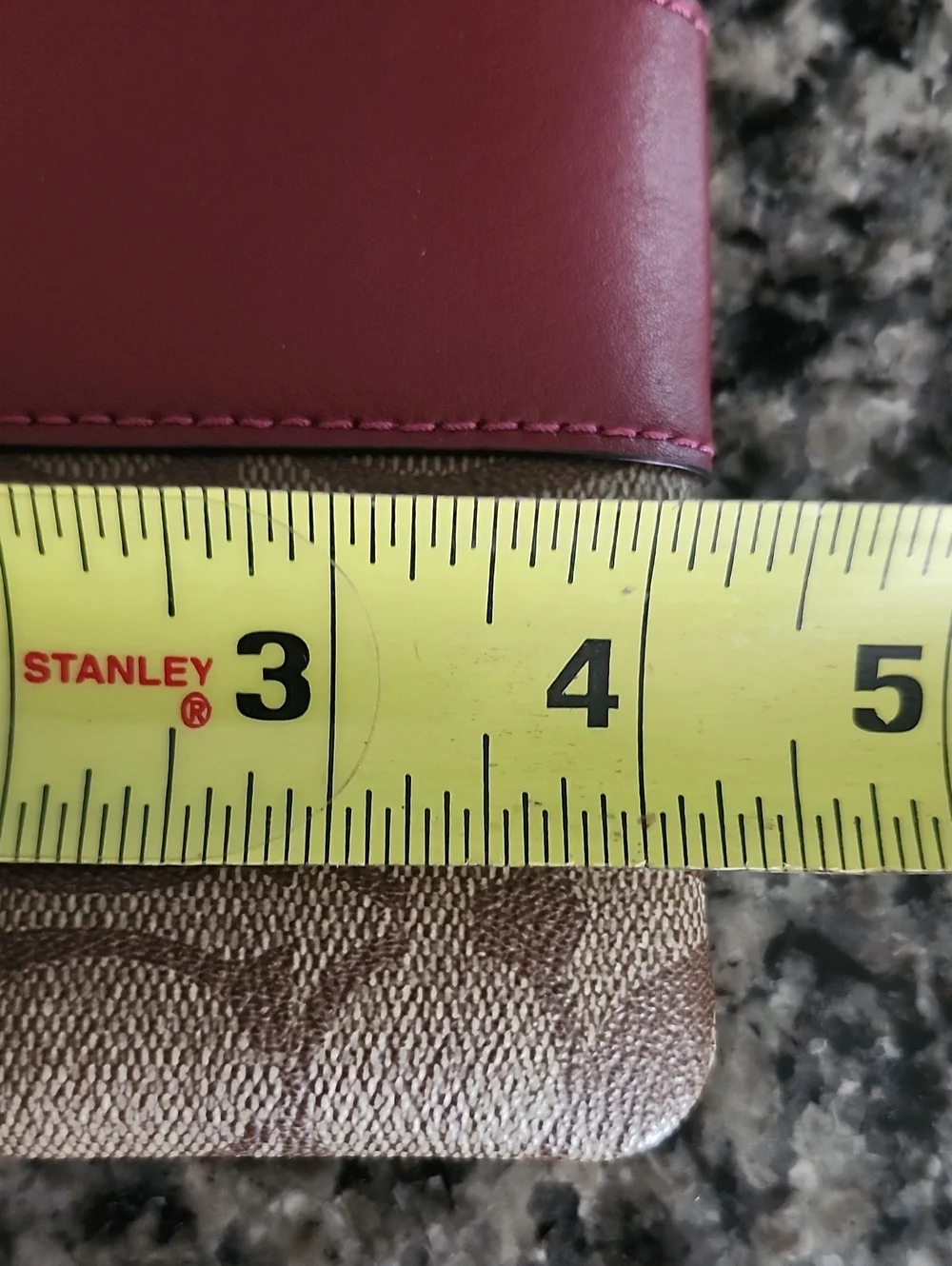 Coach Corner Zip Wristlet In Khaki Signature Coated Canvas With Red Accent